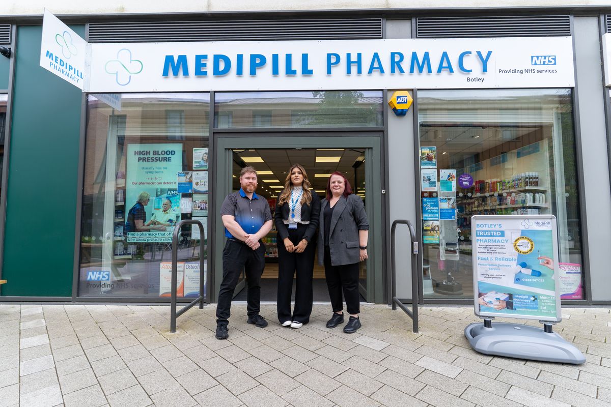 The MediPill team outside the Botley branch