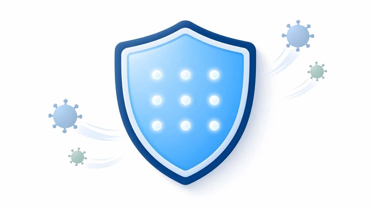Illustrated shield representing protection from the HPV vaccine
