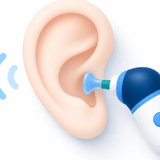 Ear wax microsuction illustration